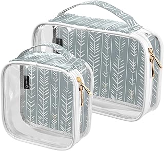 2Pcs Boho Bohemian Geometric Cosmetic Bags,Cl...