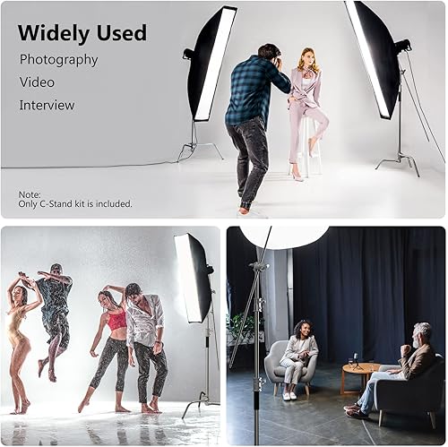 Miniatura 6 de Soporte para fotografía C con brazo de pluma 100% acero inoxidable - Takerers BS11 resistente altura máxima de 10.5 pies  131 pulgadas (2 unidades)