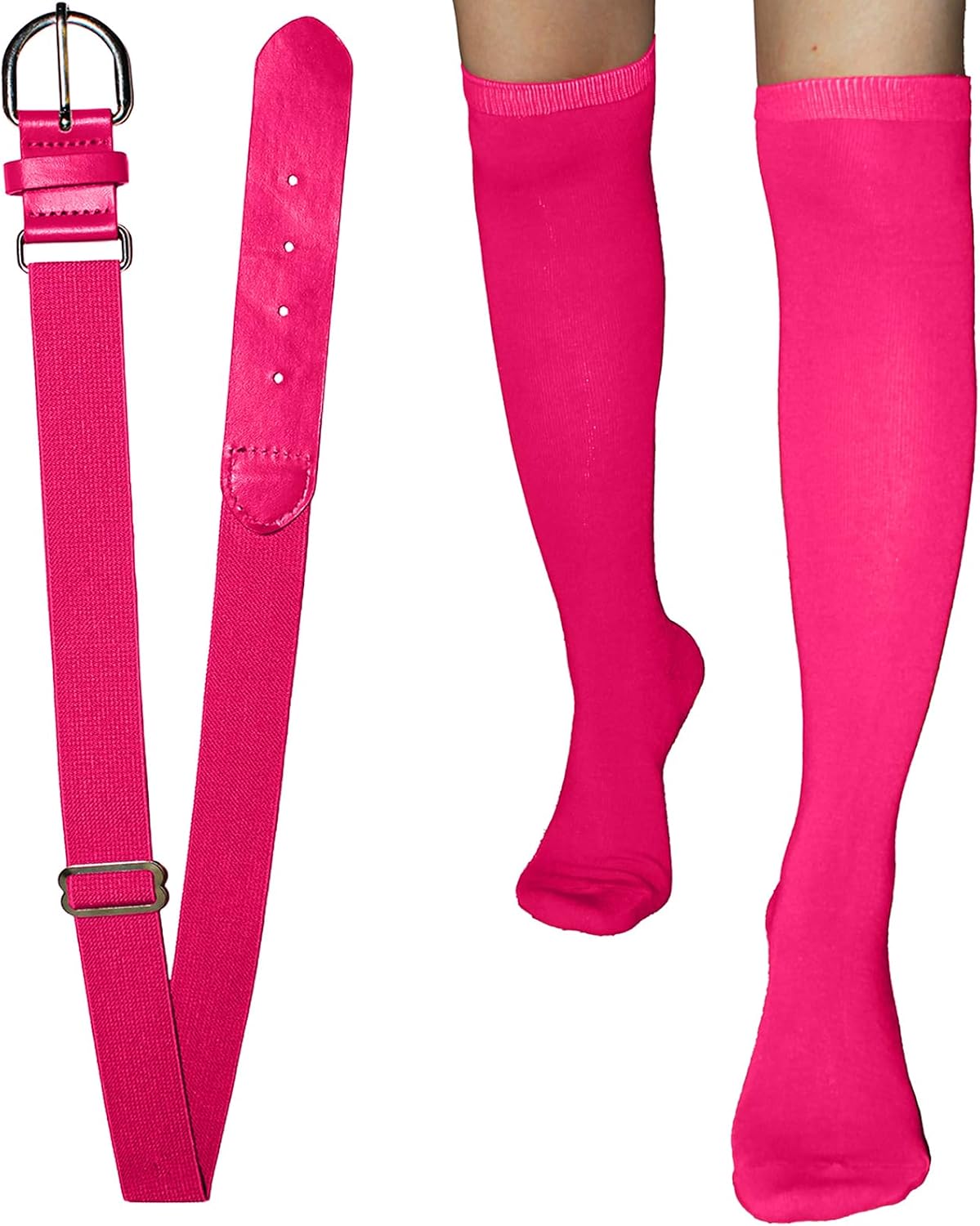 Adjustable Pinks Softball Belt,Softballs Sockss And Belts Apply,Baseball Socks And Pink Baseball Belt Set