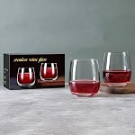 FrutPunch Stemless Wine Glasses, Stemless Wine Glass Set of 2, 12OZ Glasses, Suitable for Parties, an Ideal Wine Accessory Gift