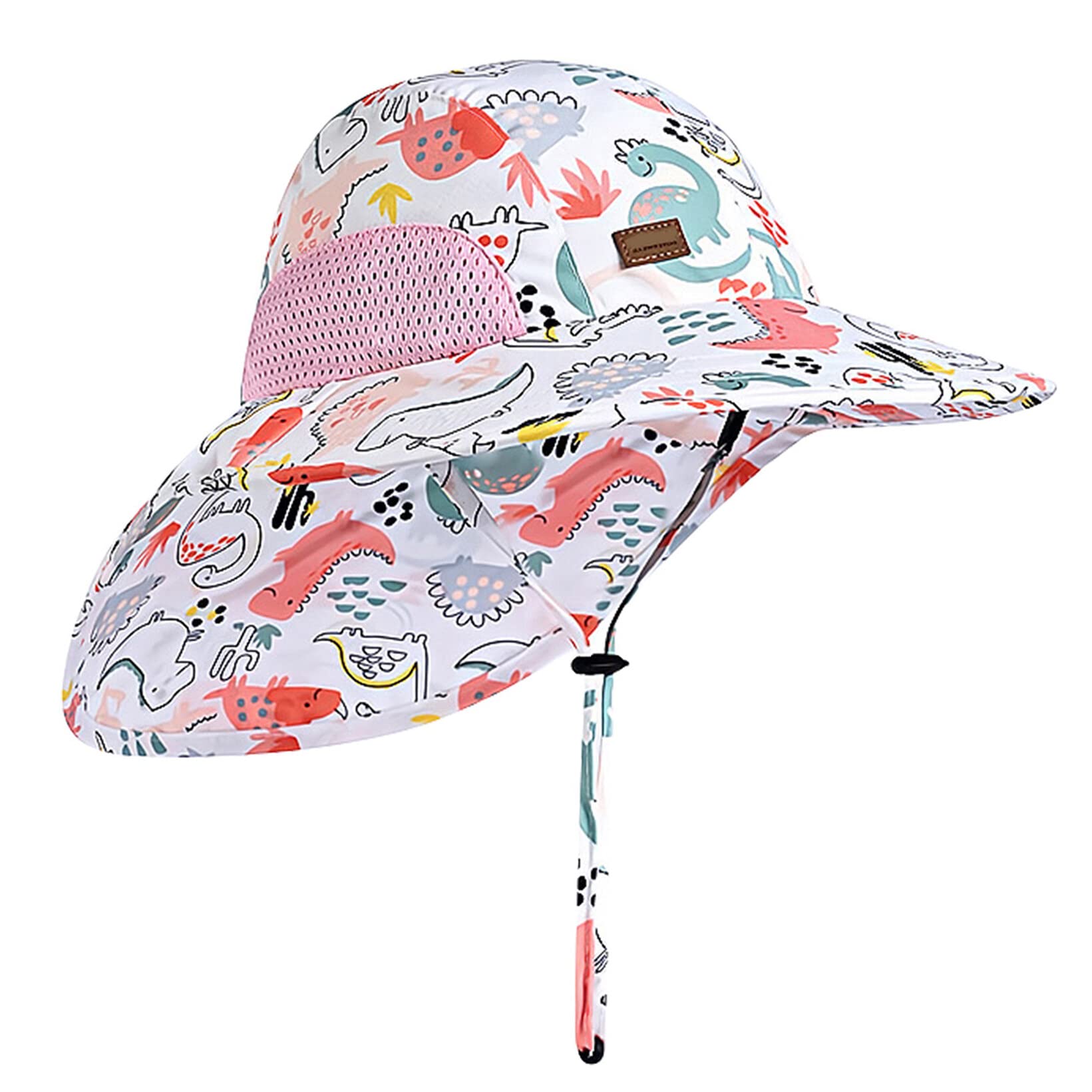 Happy Cherry Sombrero de Sol de ala Ancha Bebé Niño Niña Protección UV Gorra de Verano Transpirable con Correas de Barbilla Ajustables para Playa Viaje Exteriores 3 Meses-12 Años