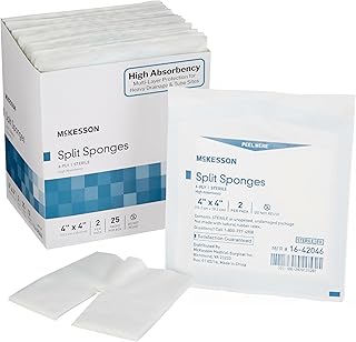 McKesson 4x4 Sterile Split Gauze Sponges (50-Pack)