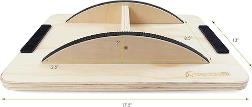 Miniatura 2 de ProsourceFit Tabla de equilibrio de madera antideslizante para entrenamiento de núcleo, 17.5 pulgadas de diámetro, color negro