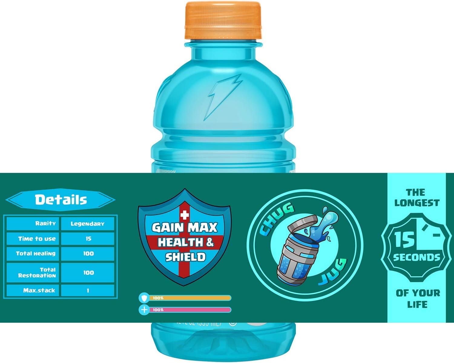 Chug Jug Labels for Party [16 Count] - Wraps for 12Oz Gatorade Water Bottles - Game Birthday Party Favor Stickers for Kids Gamers and Adult - Heat Shrinking Non-Adhesive Decoration Sleeves (8"x2.5")