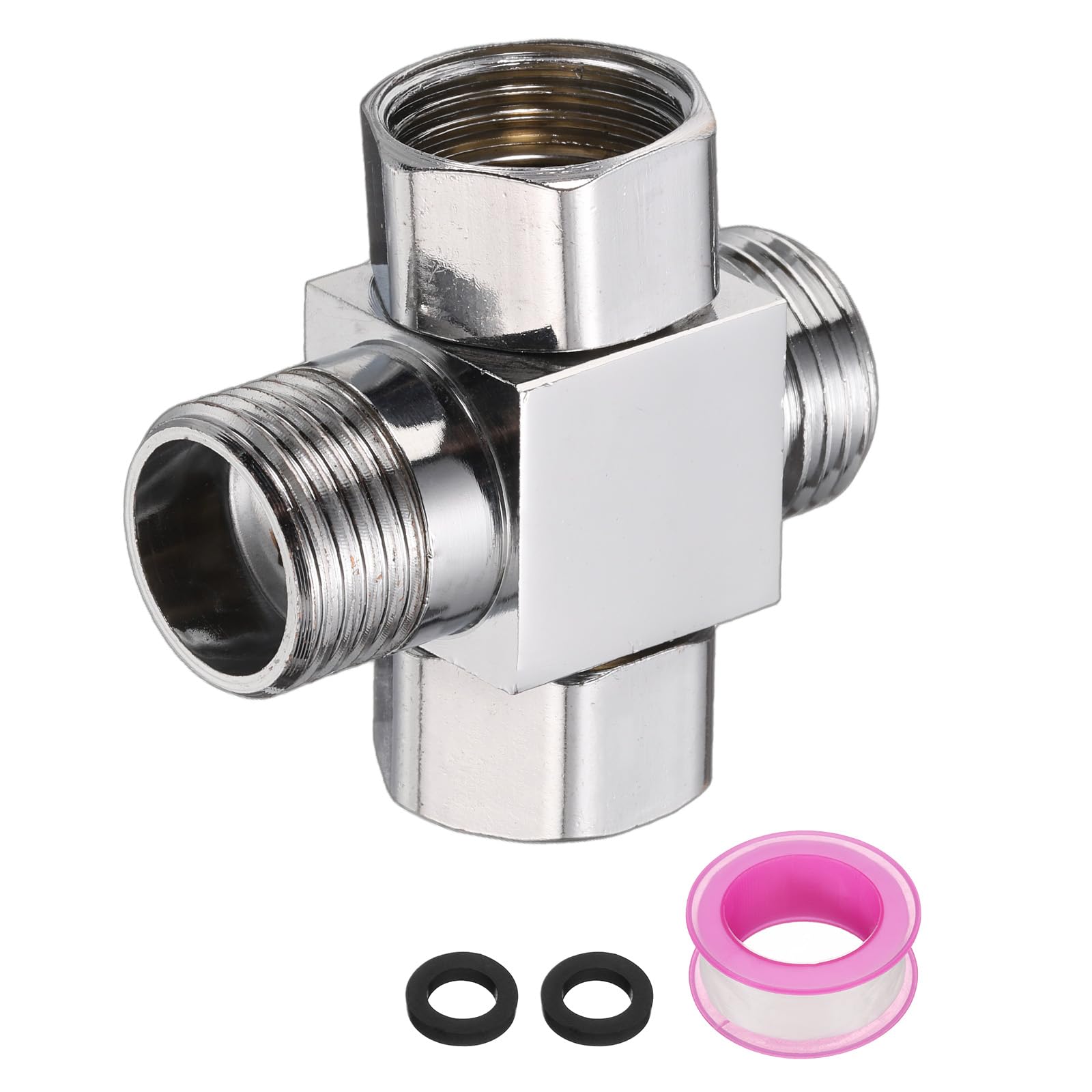 Vanne de dérivation de douche G1/2 4 voies carrée en acier inoxydable 50mm