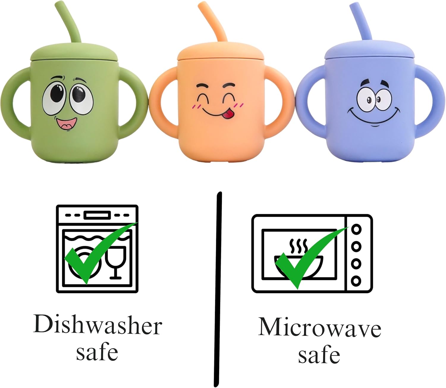 Meet the Moodies (MOM) 100% Silicone Sippy Cup with Straw & Handles BPA-Free, Leak-Proof Baby Cup for 6+ Months | Helps Toddlers Transition from Bottle to Cup with Every Sip Full of Emotion & Fun - Image 7