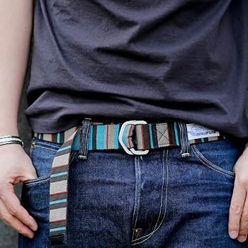 Amazon | [ゲバルト] ダブルリングベルト カラーボーダー 日本製