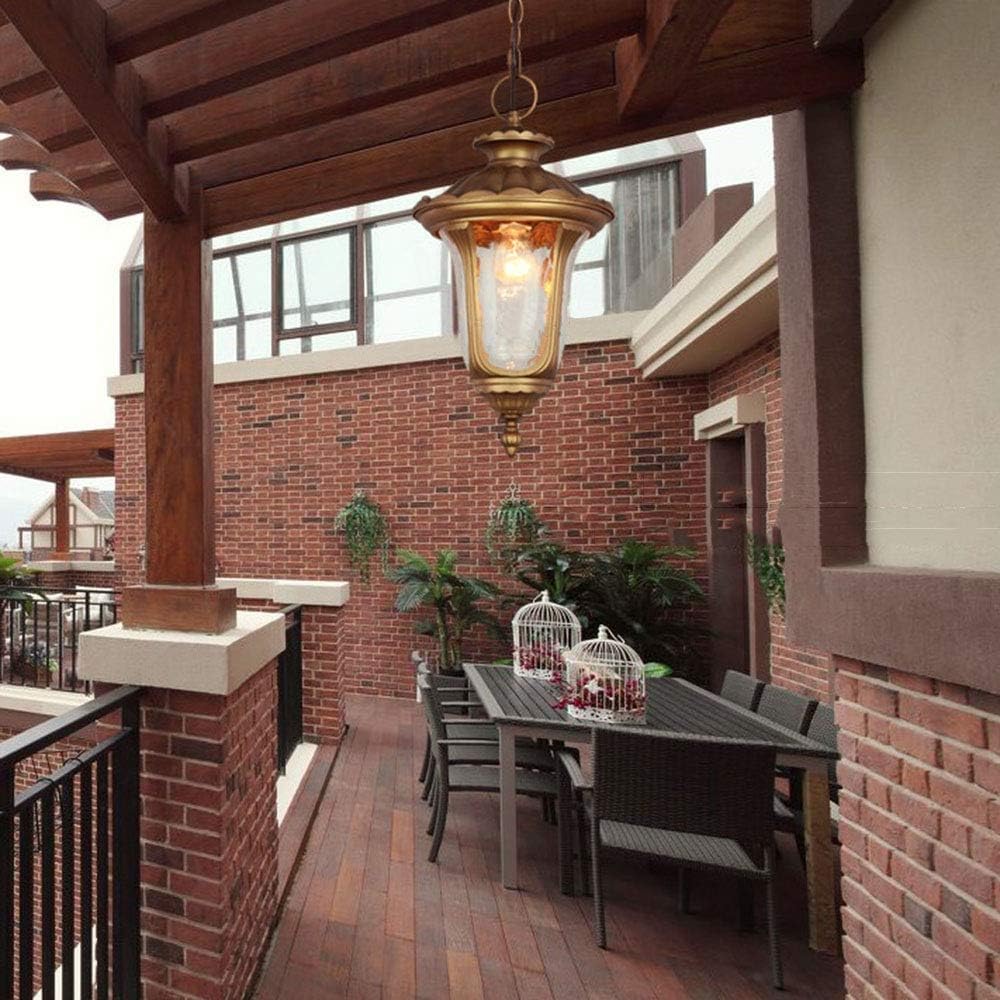 Vintage Victoria Metal Outdoor Pendant Lamp Glass Lantern IP44 Waterproof European Retro Ceiling Hanging Light Villa Garden Gazebo Hallway Height Adjustable Suspension Lantern E27 Flush Mount Li