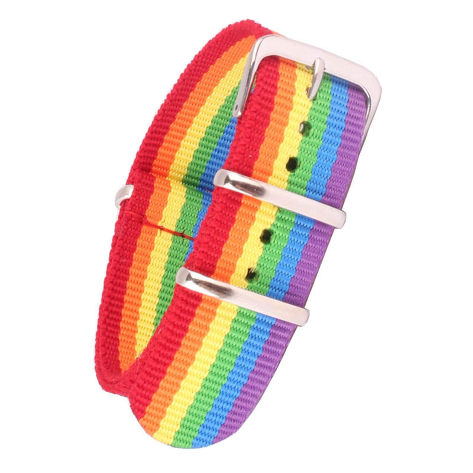 18/20/22/24 mm Rainbow NATO Woven Watchband Nylon Watch Bracelet Strap Wristwatch Band
