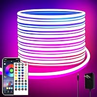 segrass 32.8ft RGB LED Neon Strip Lights, APP & Remote Control, IP65 Waterproof Flexible 24V Rope Lights for Bedroom Outdoor Decor