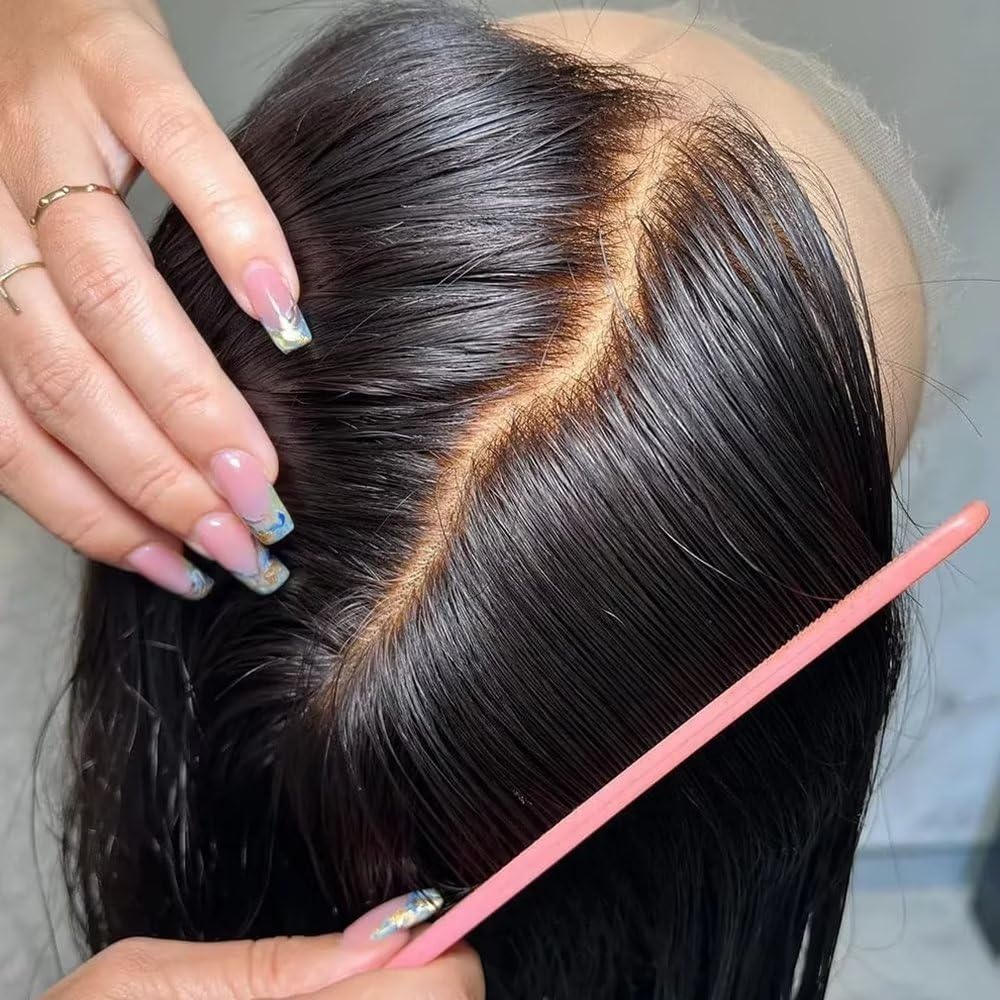 SKINLIKE Real HD Lace Front Wigs Sliky Straight 150% 13x4 Full Frontal Wigs Human Hair Wigs with Baby Hair Brazilian Straight Melt Skins 0.10mm Ultra-thin HD Lace Wig Invisible Bleached Knots