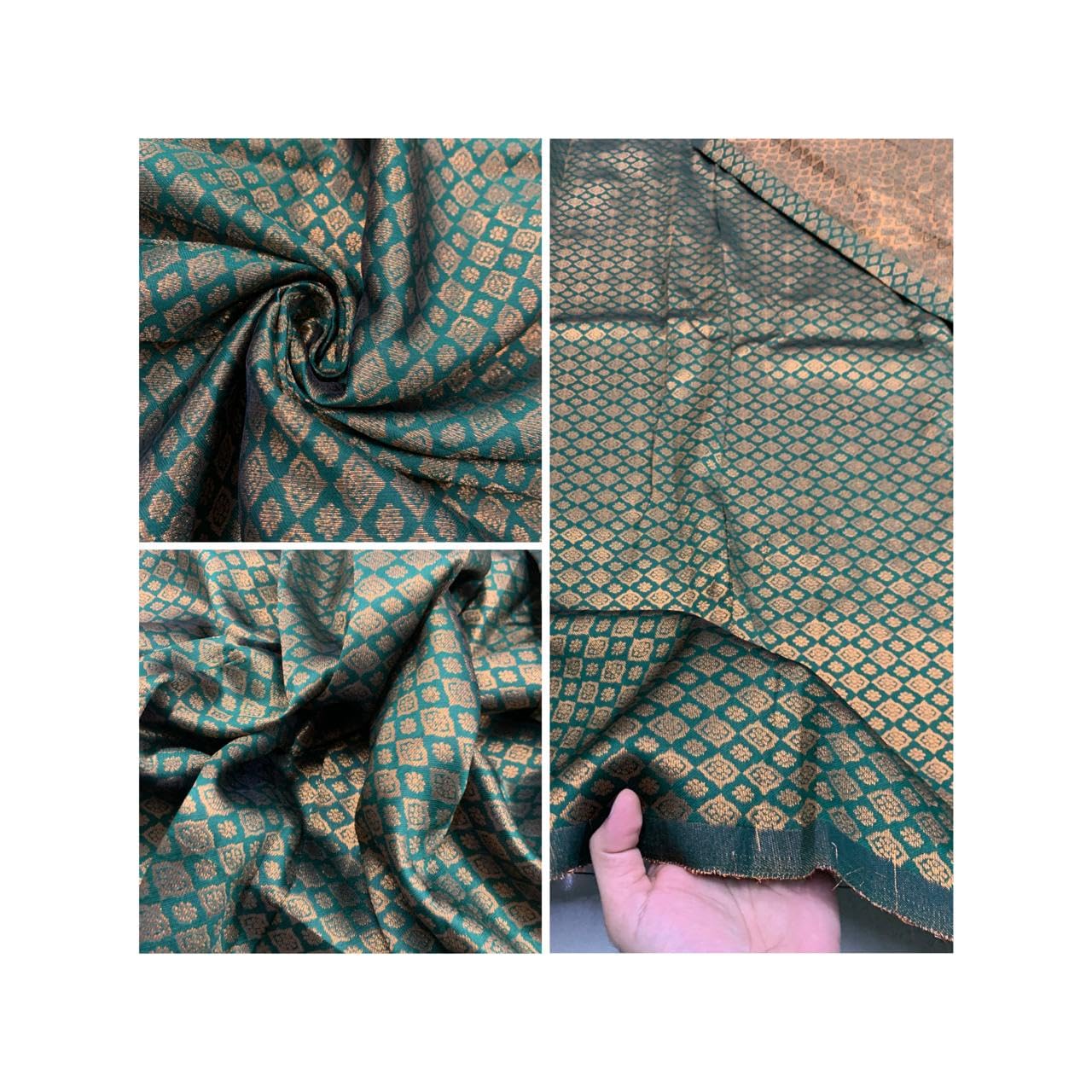 (Jacquard) Designer Fabric – 44” Width | Heavy GSM Yet Lightweight | Perfect for Blouse & Kurti | No Inner Lining Required (2, 4, 6 Meter) (Rust Green, 2 Meter)-image-18