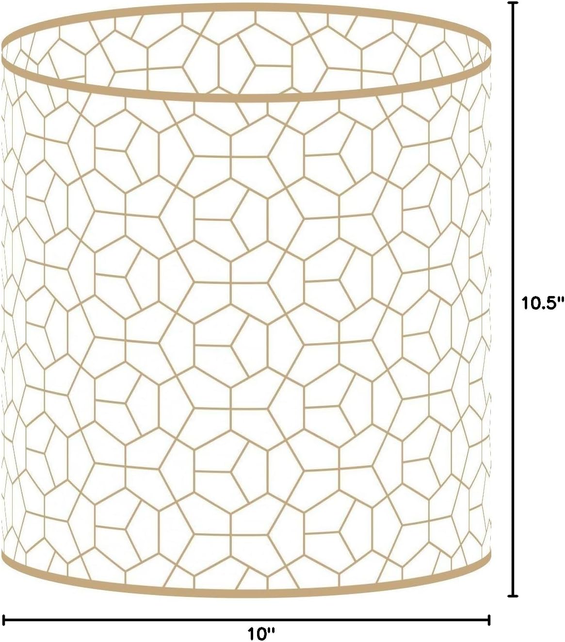 LampPix 10.00 Inch Table Lamp Shade - Modeco Hex Gold Canvas Desk Lampshade (Spider Fitting)