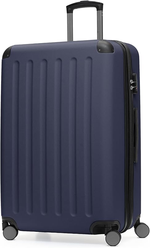 HAUPTSTADTKOFFER - Spree - Valigia Trolley rigido grande ABS TSA 4 ruote, 75 cm, 119 litres, Blu Scuro
