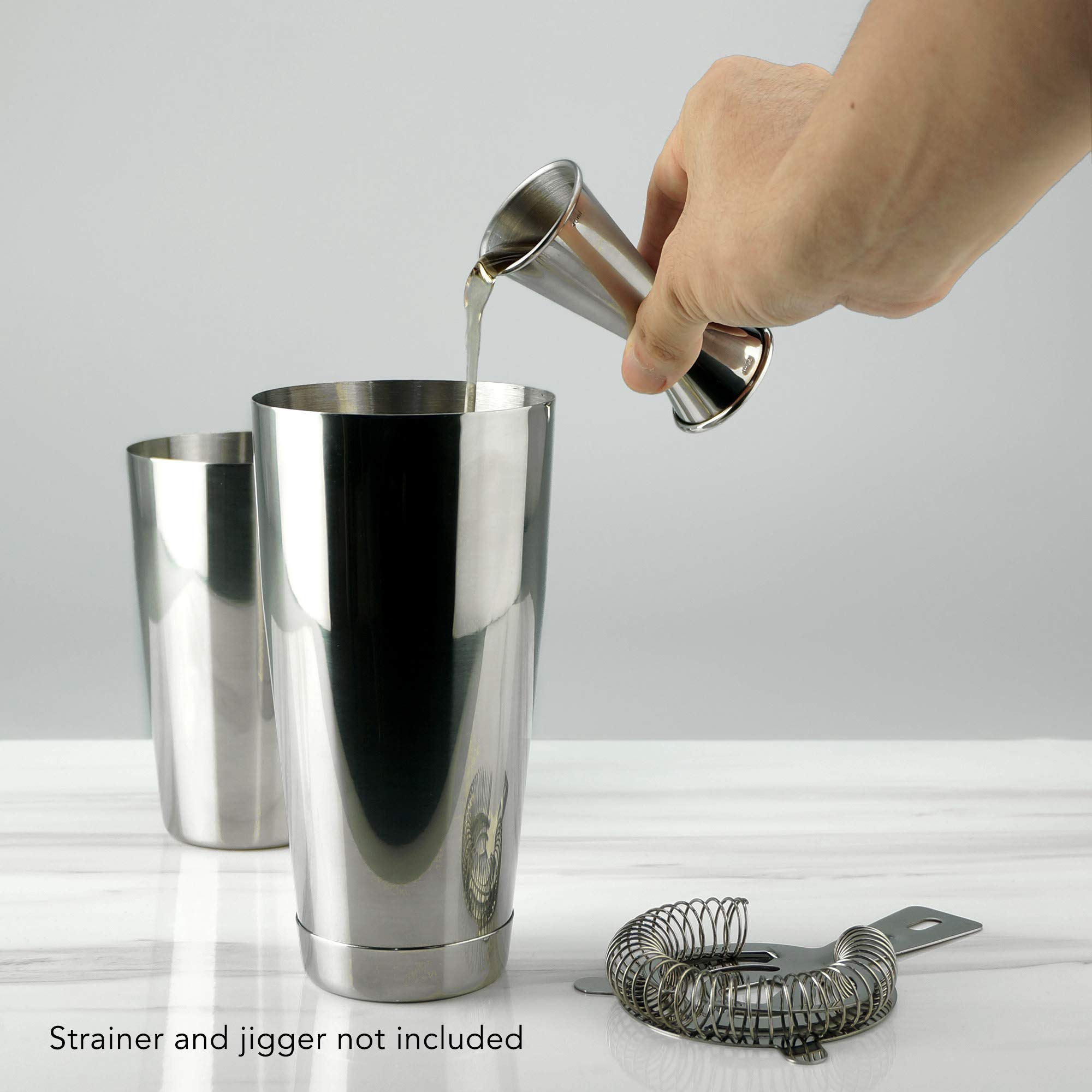 2-Piece Boston Shaker Set – Glass & Weighted Tin Cocktail Mixing Kit For Home Bartending