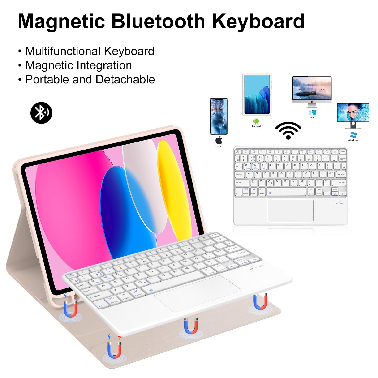 Custodia iPad Tastiera Bluetooth Touchpad Sottile 10a/11a Generazione - Dettaglio