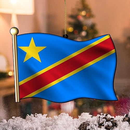 Vista 85 de Adorno acrílico de Navidad de Filipinas, decoración de árbol de Navidad, adorno de Navidad nacional para niños, bandera de Filipinas, banderas