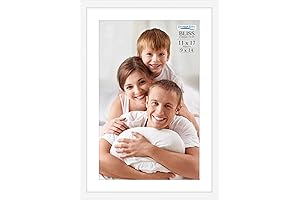Icona Bay Modern White 11x17 Picture Frame with Mat