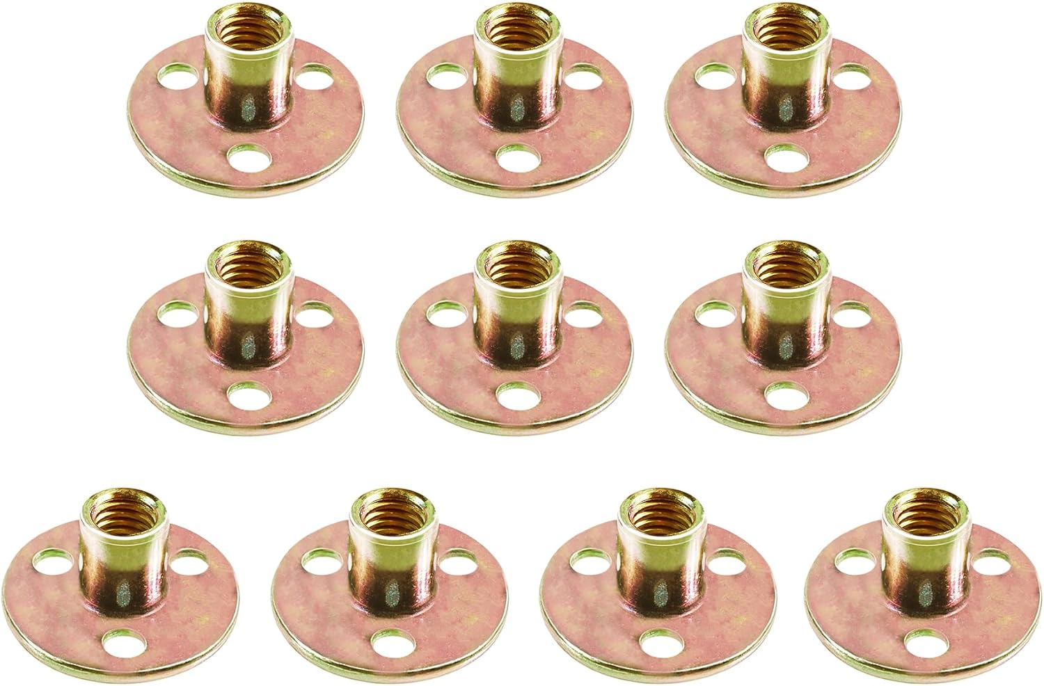 10pcs M8 Round Base T-Nuts, 17mm Height, 37mm Flange