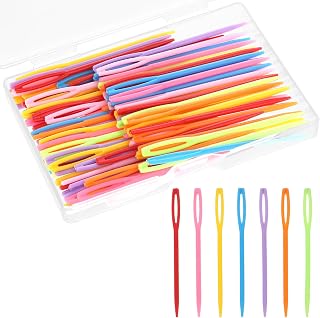 100 Pcs Plastic Needles for Yarn 2.7'' Large Eye Yarn Needle Tapestry Needle Weaving Darning Needles Crochet Needles for Crocheting Yarn Crochet Accessories for DIY Sewing Handmade Crafts