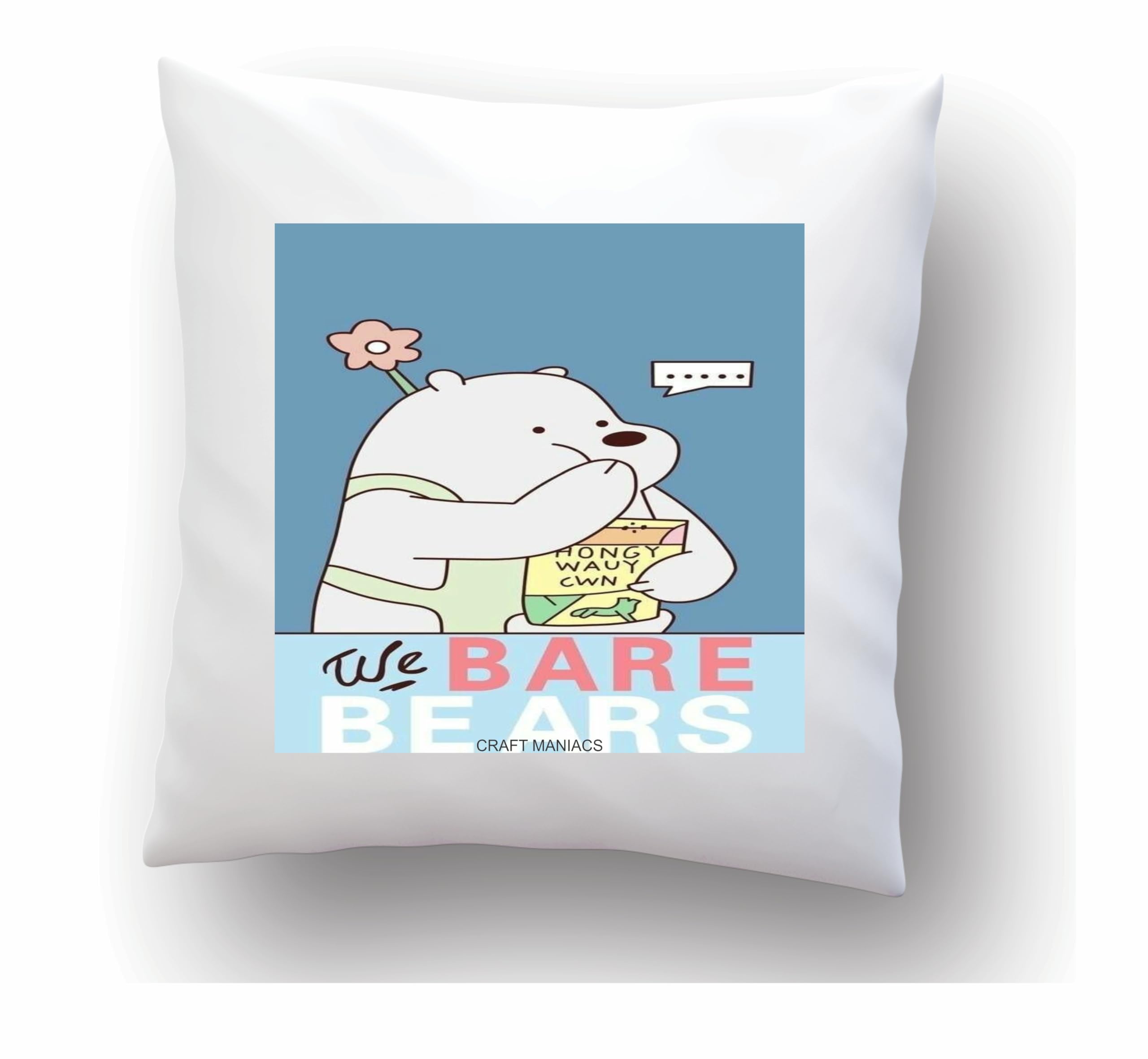 CRAFT MANIACS WE are Bare Bears Blue Poster 16 * 16 Pillow with Filler | UBER Cool Merch for Bare Bears Lovers