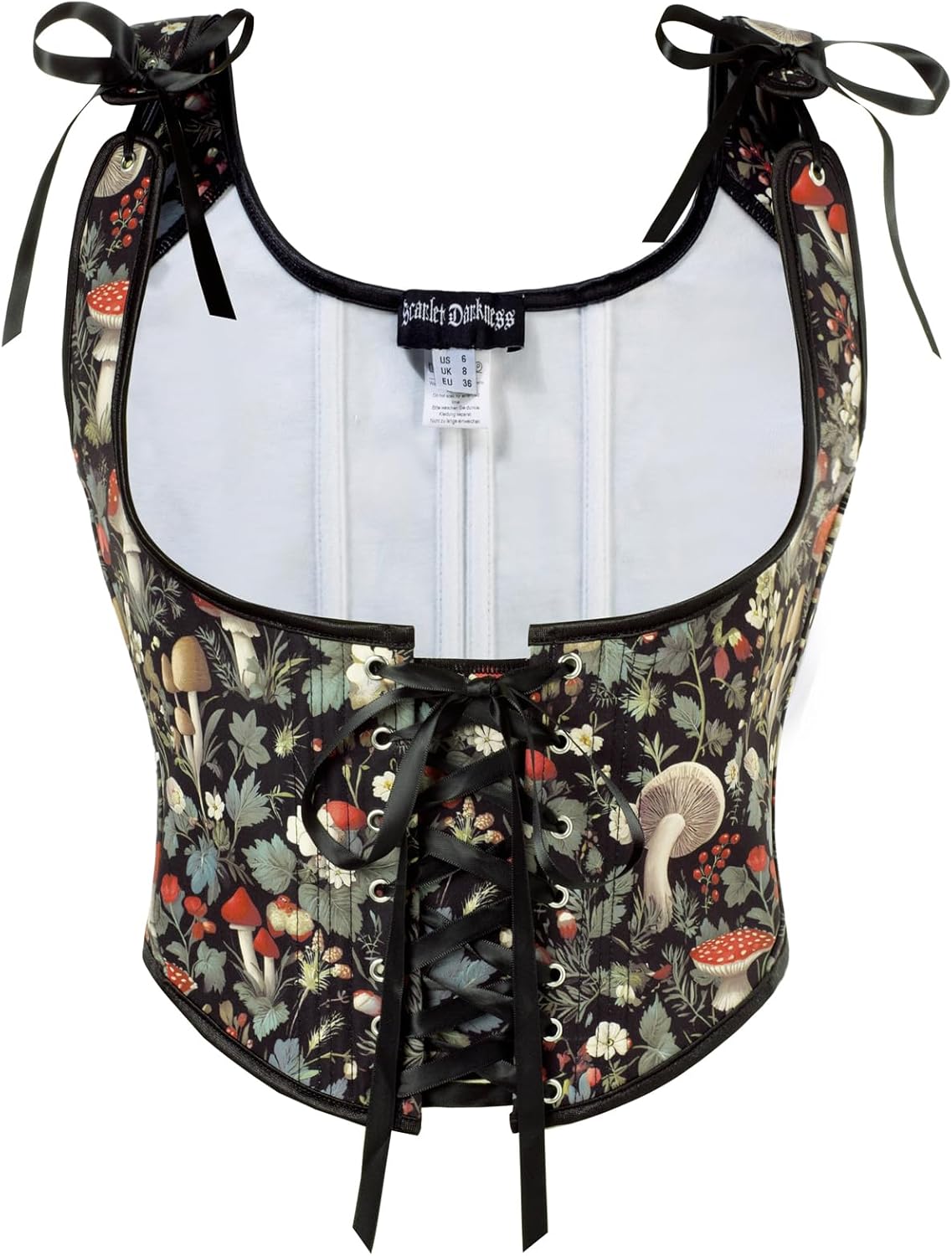 Scarlet Darkness Women's Underbust Corset Top Renaissance Medieval Lace-up Boned Fairycore Pirate Corsets