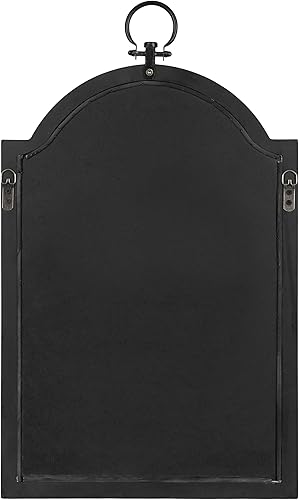 Miniatura 7 de Kate and Laurel Ohara - Espejo de arco tradicional de granja con lazo ornamental, 18 x 30 pulgadas, negro, espejo de pared arqueado vintage con