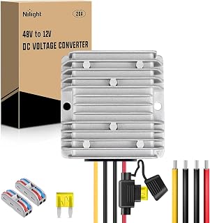 Nilight 48V to 12V Voltage Step Down Reducer DC-DC Converter 240W 20A