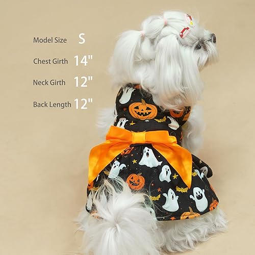 Miniatura 123 de PUPTECK Vestido de Navidad para perro, disfraz de cachorro, ropa para perros pequeños con falda de lazo, pijama Rojo (Navidad)
