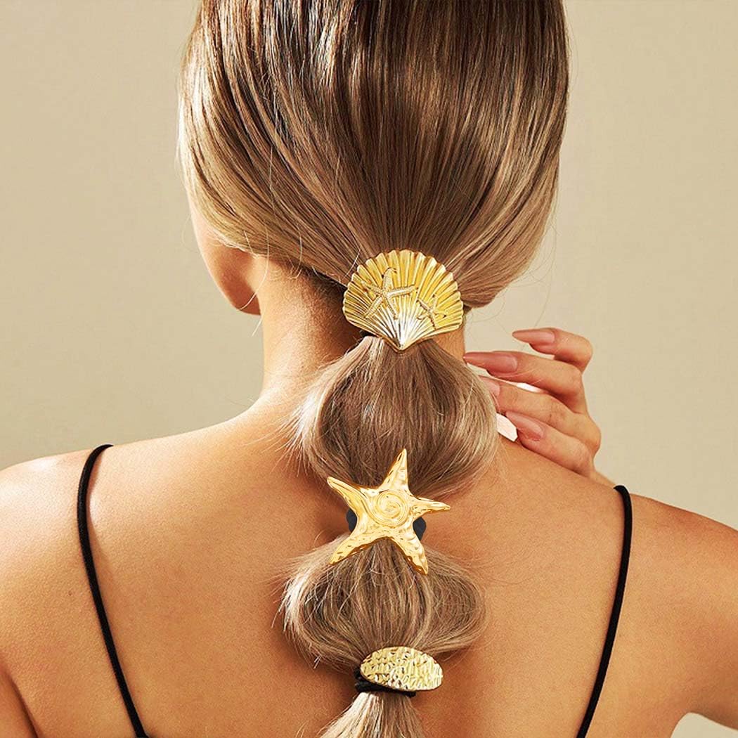 BARTOSI Gold Metal Claw Clips Small Starfish Hair Clips Shell Hair Claw Clip Noslip Hair Accessories for Women and Girls (Pack of 5) - Image 6