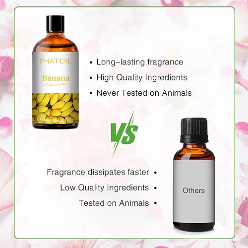 Miniatura 4 de PHATOIL Aceites de fragancia de plátano de 3.38 onzas líquidas para aromaterapia, aceites esenciales para difusores para el hogar, perfectos para
