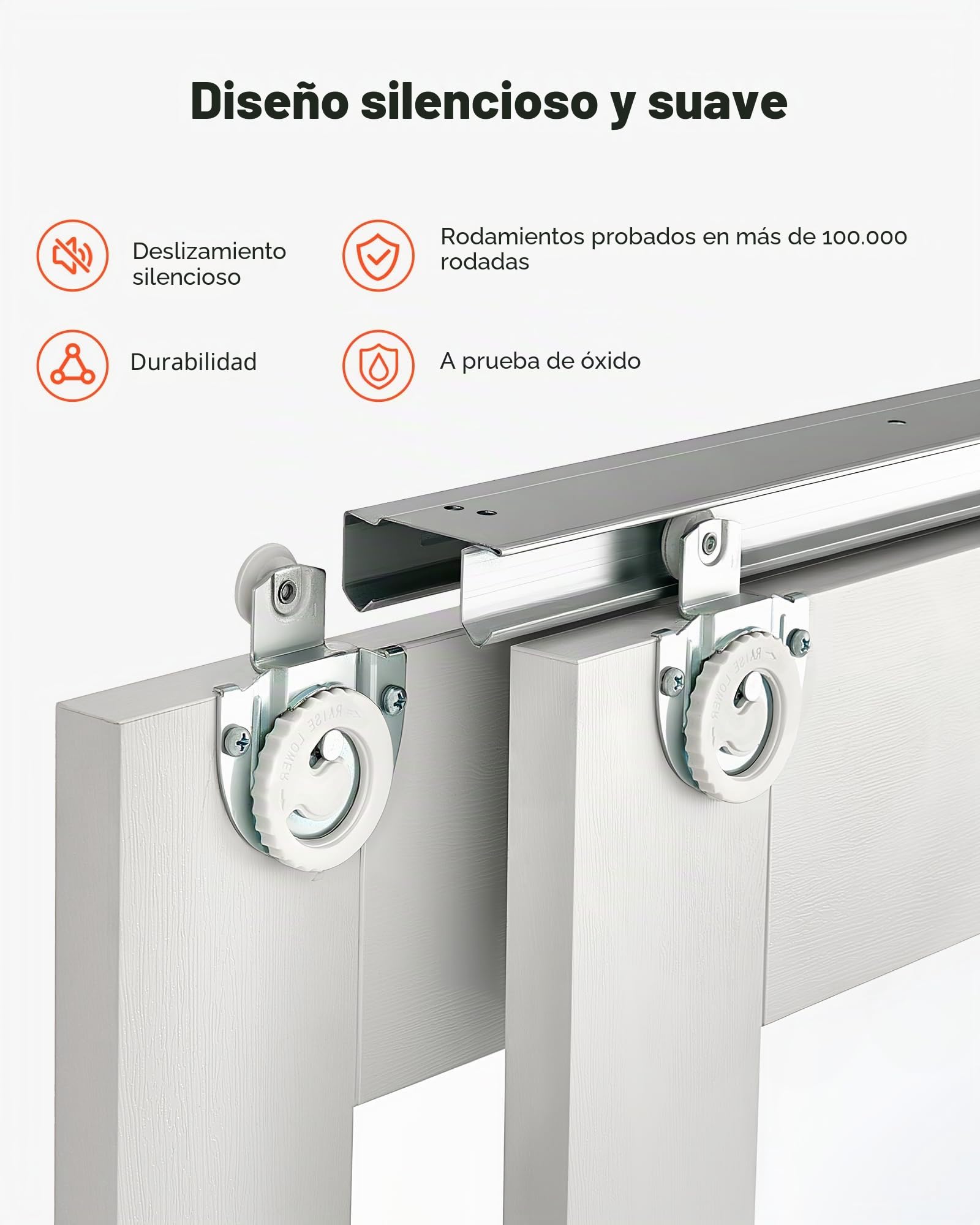 VEVOR Puerta Corrediza de Armario, para Huecos de 1829 x 2032 mm, Puerta Doble de 3 Paneles de Vidrio Esmerilado con Kit de Herrajes, Madera Maciza y MDF, Superficie de PVC Impermeable, Blanco
