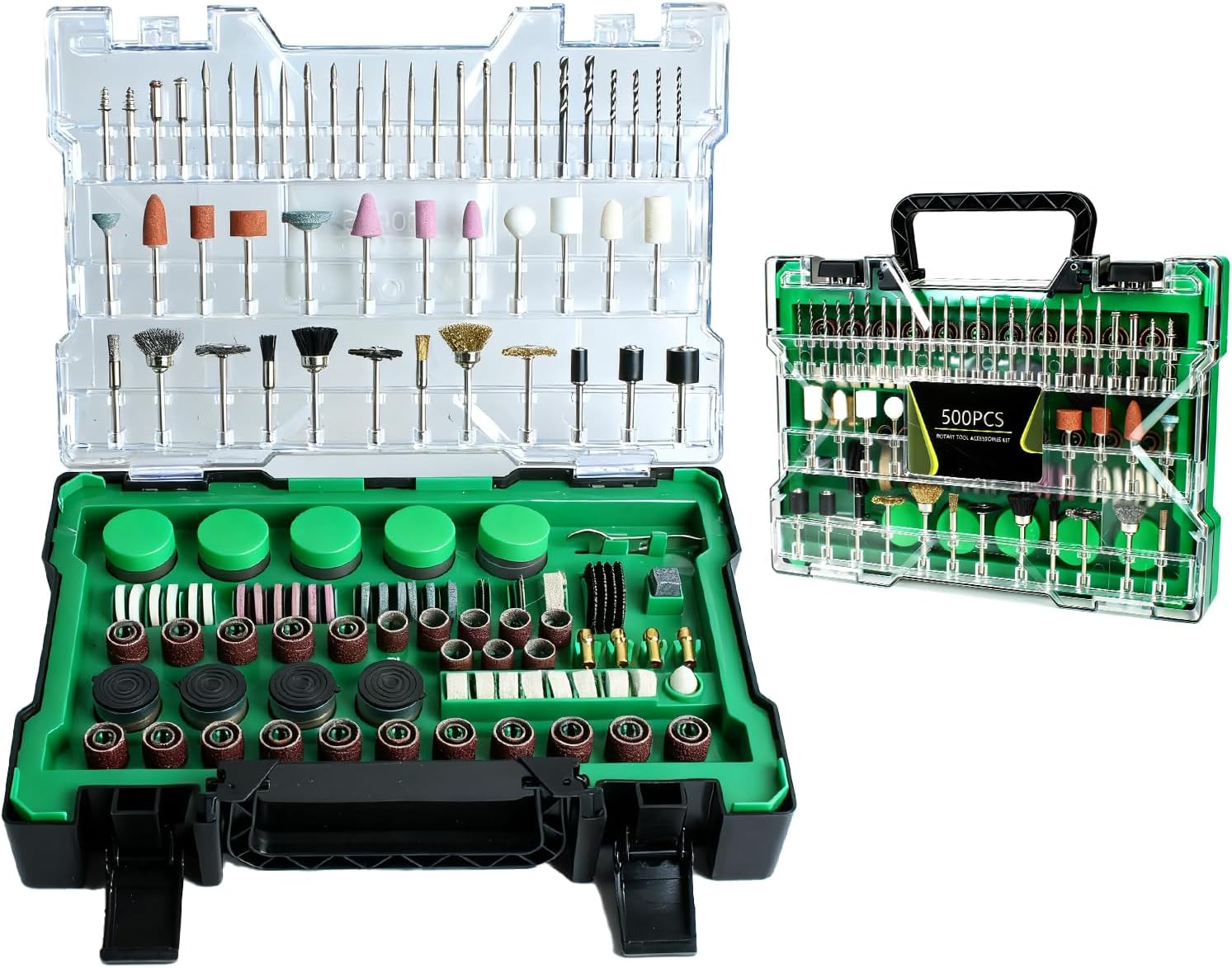 500PCS Rotary Tool Accessories Kit Compatible with Dremel - Cutting Sanding Grinding Polishing for Wood Metal Plastic Glass DIY Craft Jewelry