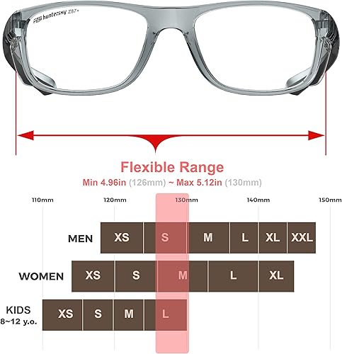 Miniatura 4 de TR90NZZ - Lentes de seguridad con escudo lateral, tamaño pequeño, para mujeres y hombres, ANSI Z87, anti niebla, resistentes a los arañazos, para