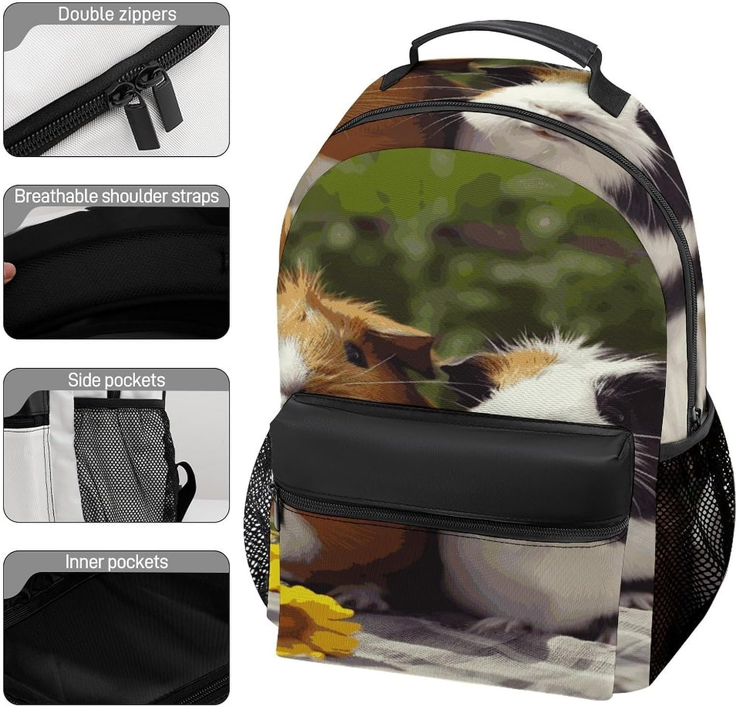 Guinea Pigs Funny Laptop Backpack for Men Women 16 Inch image 3