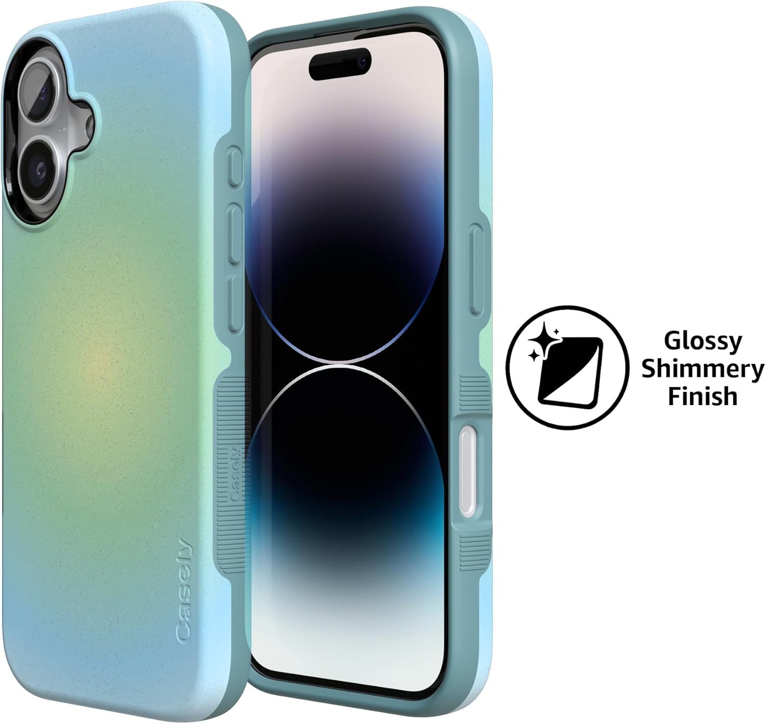 Casely iPhone 16 Plus Case | Inner Glow | Green Aura | Bold Protective Design | MagSafe Compatible Design