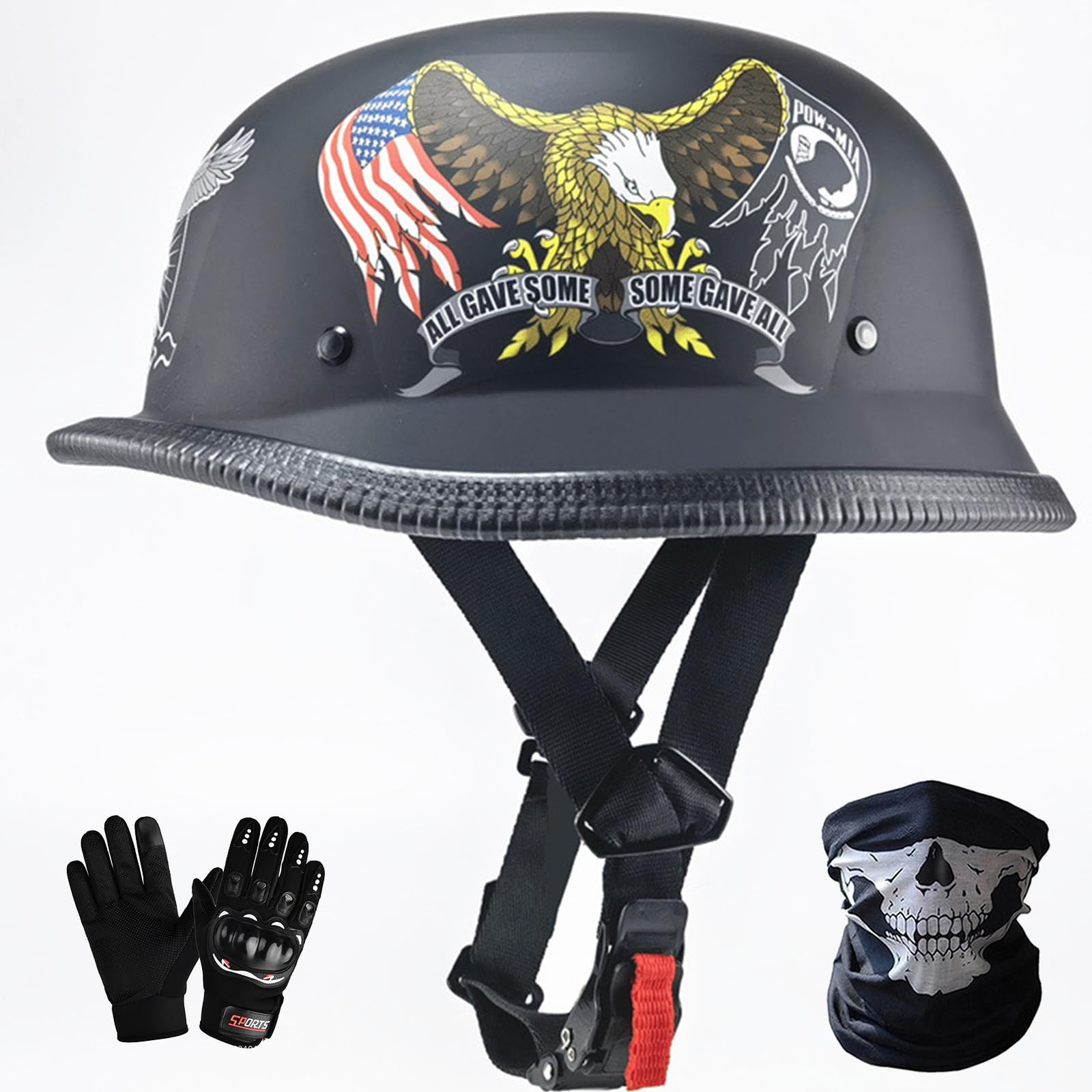 Motocicleta Retro Medio Casco Motocicleta Alemán Estilo Jet Casco ECE Homologado Scooter,ciclomotor Casco Abierto Moto Mujer Y Hombre con Hebilla Liberación Rápida Half Shell Casco