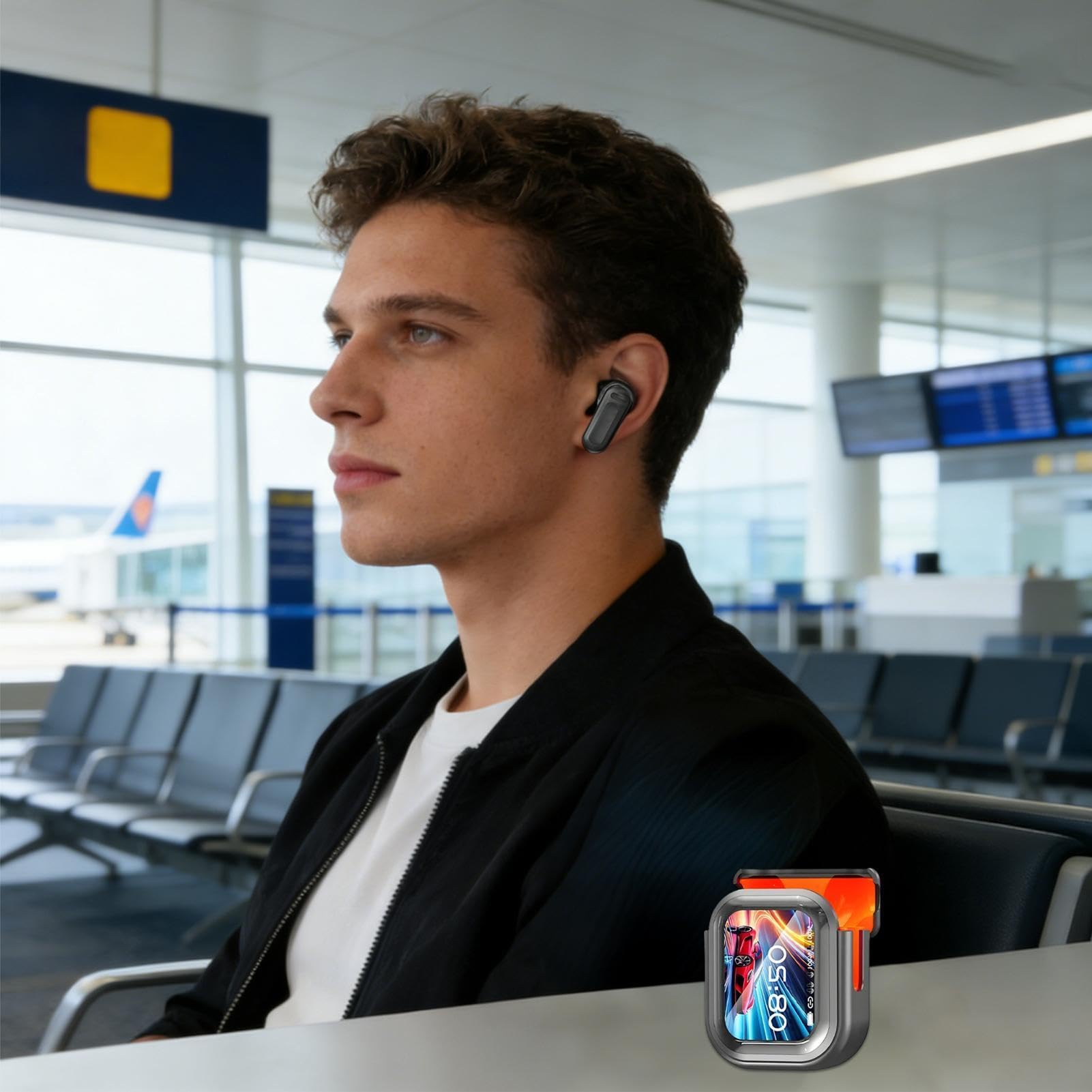 Auricolari Traduttore Wireless Cancellazione Rumore Touchscreen | Dispositivo Auricolari Con Traduttore Linguistico AI Touchscreen Per Uomo Donna Viaggi Studio Sport Lavoro Palestra
