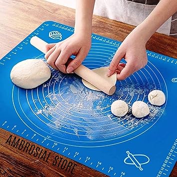 Silicon Roti mat Non-Stick Silicone Reusable Pastry Fondant Dough Roti Chapati Rolling Baking Sheet Mat with (50 * 40 cm Multicolor)