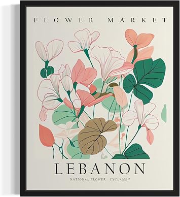 Lebanon Flower Market Unframed Art Print Poster, Wall Art Floral Painting Botanical Decor for Bedroom, Kitchen, Bathroom Livingroom Decoration 82B Lebanon, 10"L x 8"W, Unframed