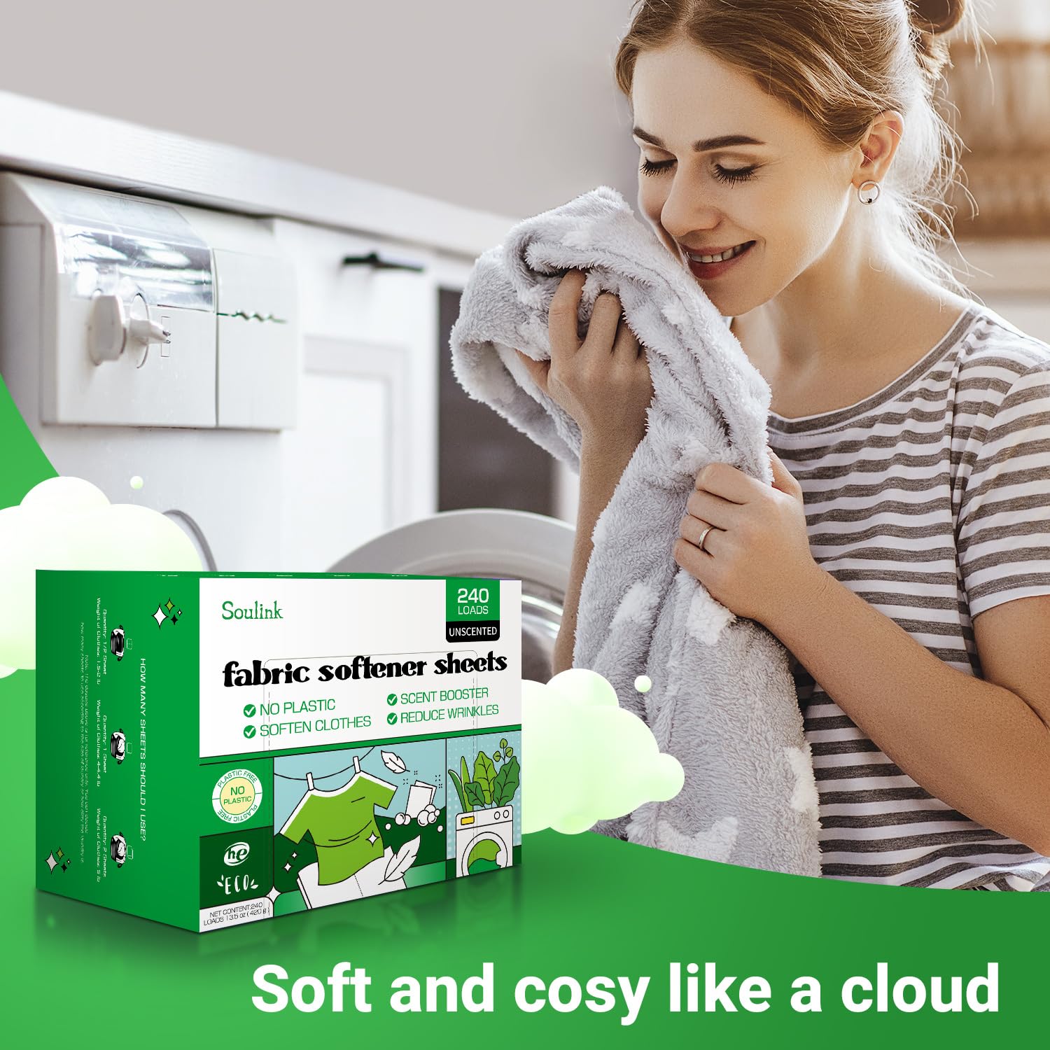 Snapklik.com : Fabric Softener Sheets For Washing Machine, No Plastic ...