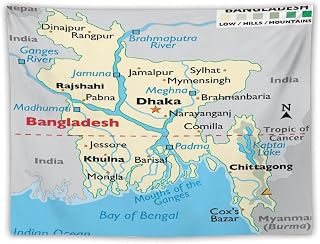 Maps of Bangladesh Tapestry Wall Hangings,Tapestries Home Decoration for Room and Bedroom