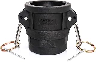 QWORK Hose Fitting, Polypropylene Type D Cam & Groove Fitting- -2" Female Coupler x 2" NPT Female