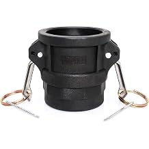 QWORK Hose Fitting, Polypropylene Type D Cam & Groove Fitting-2" Female Coupler x 2" NPT Female