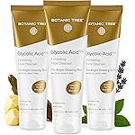 Botanic Tree Glycolic Acid Face Wash Travel Size (Pack of 3)- Facial Exfoliating Cleanser w/ 10% Glycolic Acid- Organic An.