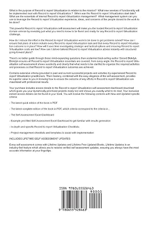 Record to report Virtualization Complete Self-Assessment Guide