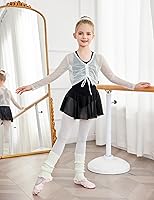 Vista 7 de Arshiner Leotardo de ballet con espalda hueca para niñas con falda sin mangas, vestidos de baile