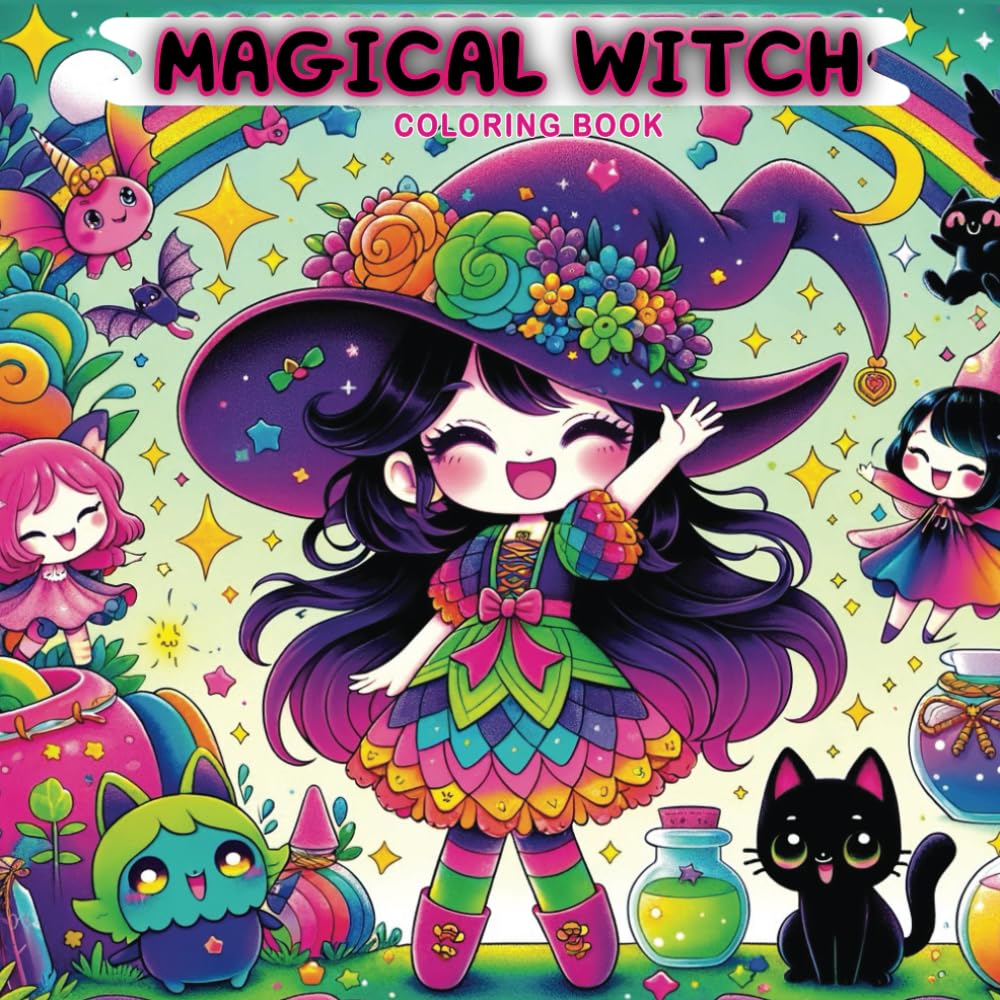 Magical Witch Coloring Book for Kids and Teens: A Fun and Whimsical Witch-Themed Coloring Adventure, Magic Potions, and Enchanted Forests
