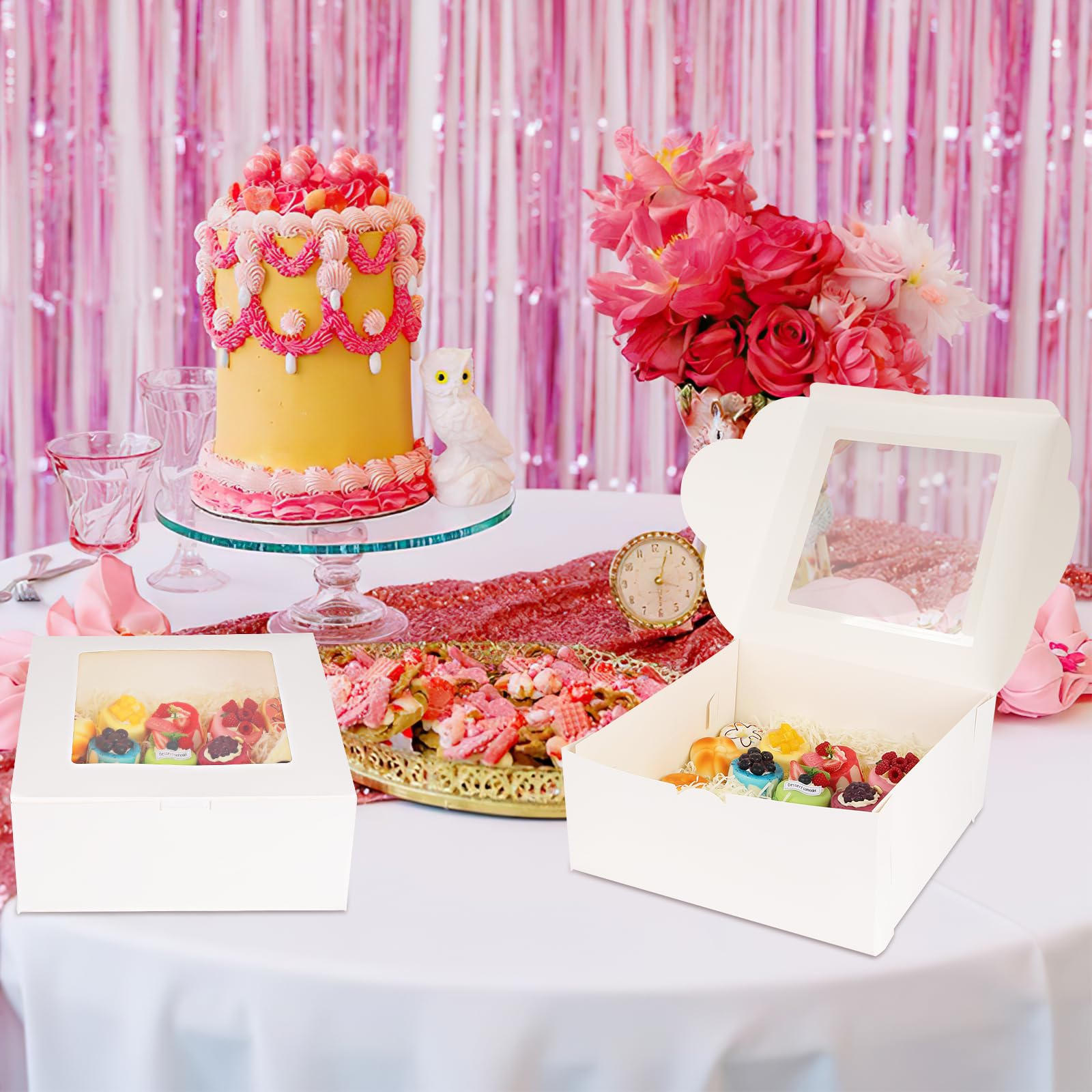 White Cake Boxes with Window - 12 Pack -7 White Cake Boxes with Window - 12 Pack -7