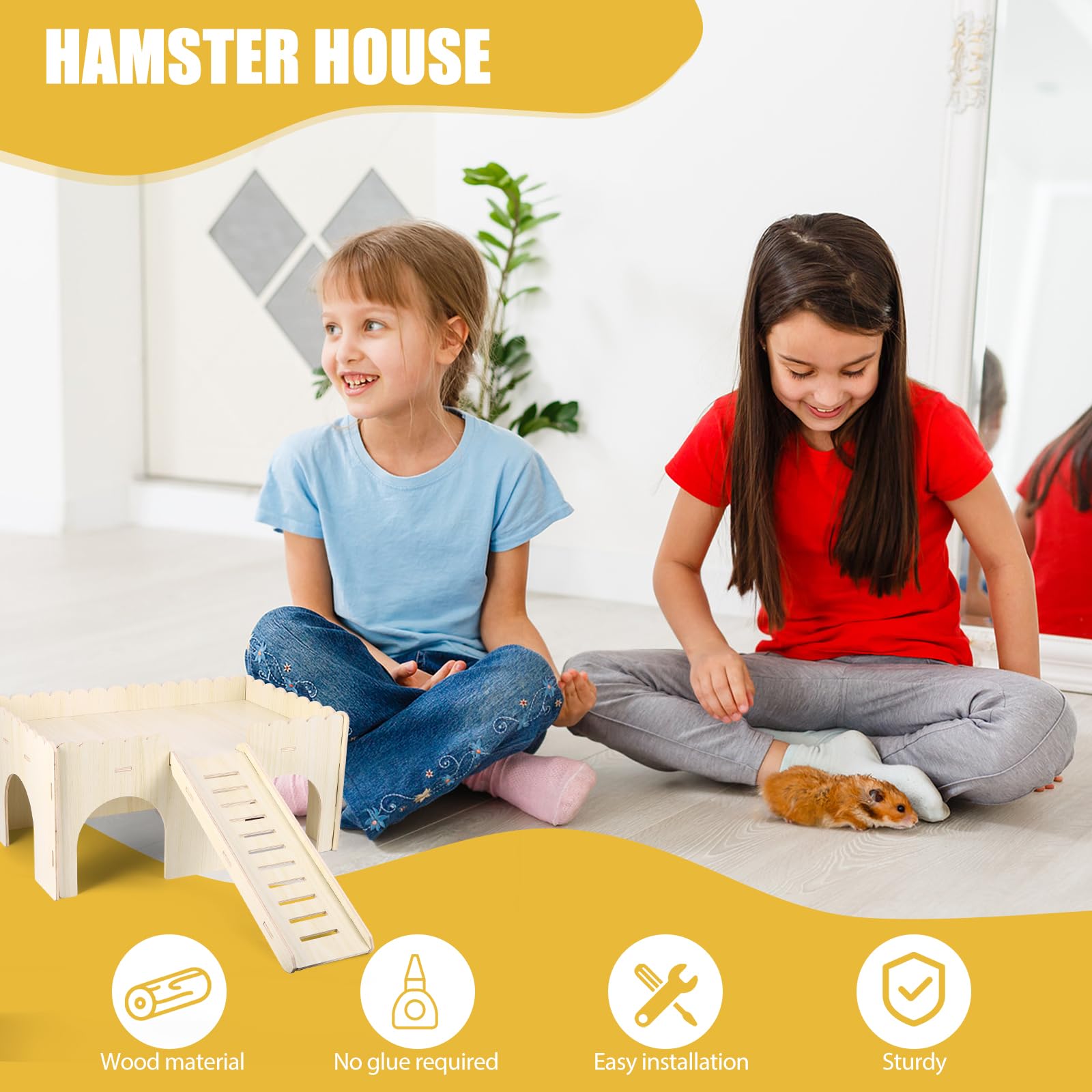 Jasfyee Guinea Pig Wooden House,Hamsters, Rabbits, Golden Bears - Image 3